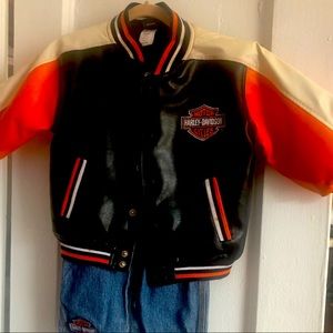 Cute! Harley-Davidson 2 piece outfit.   Like new Jacket and Jeans.
